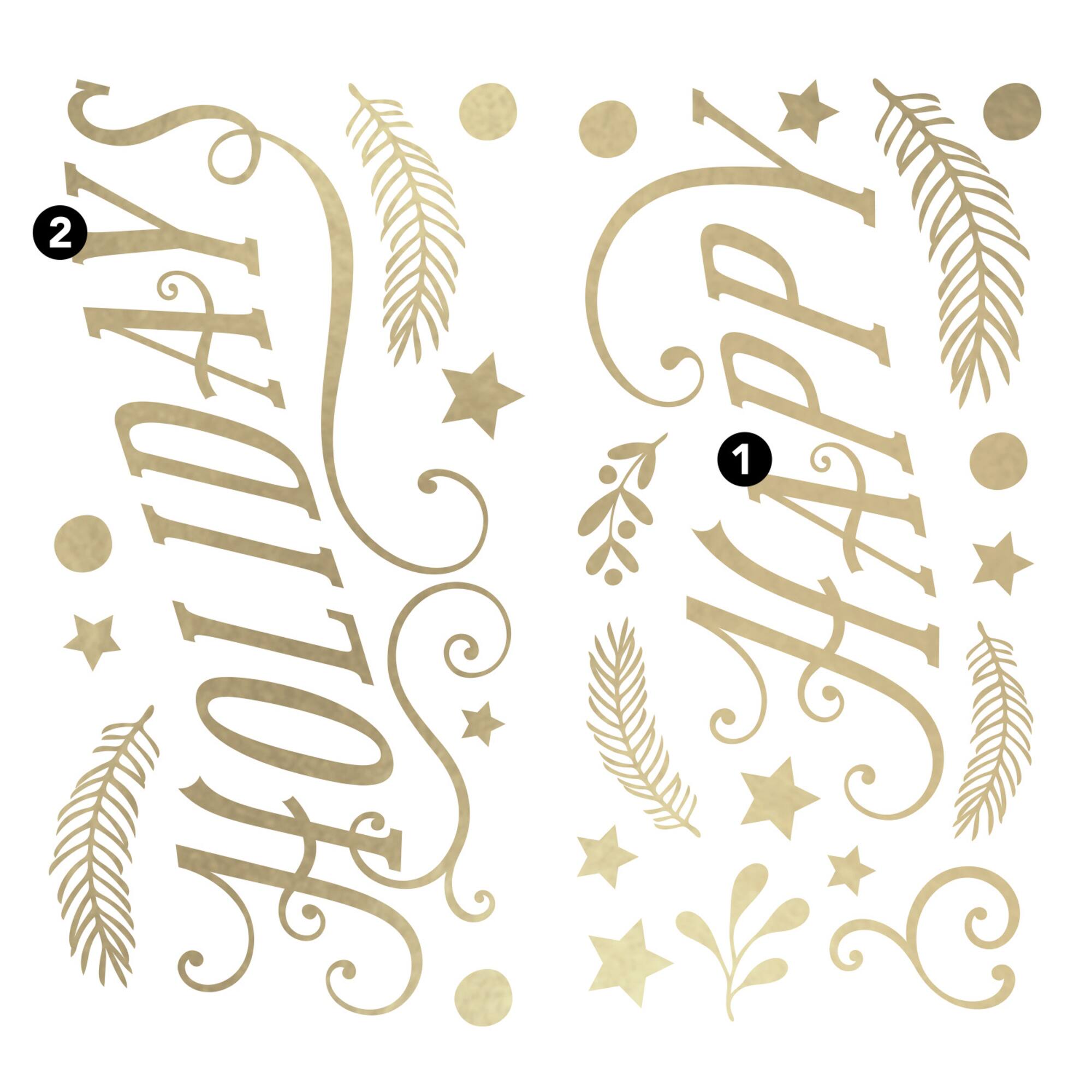 RoomMates Happy Holidays Peel & Stick Wall Decals with Metallic Ink